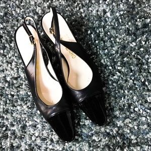 Salvatore Ferragamo Black Slingback Leather Heels